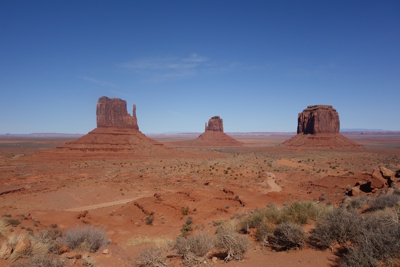 USA The Mittens and Merricks Butte Monument Valley