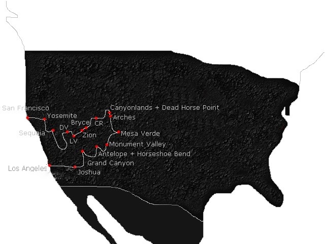 usa mapa parky